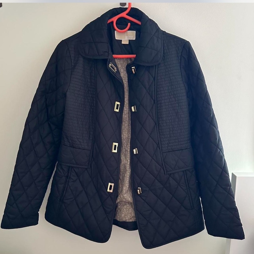 Michael Kors black quilted jacket with gold-tone hardware